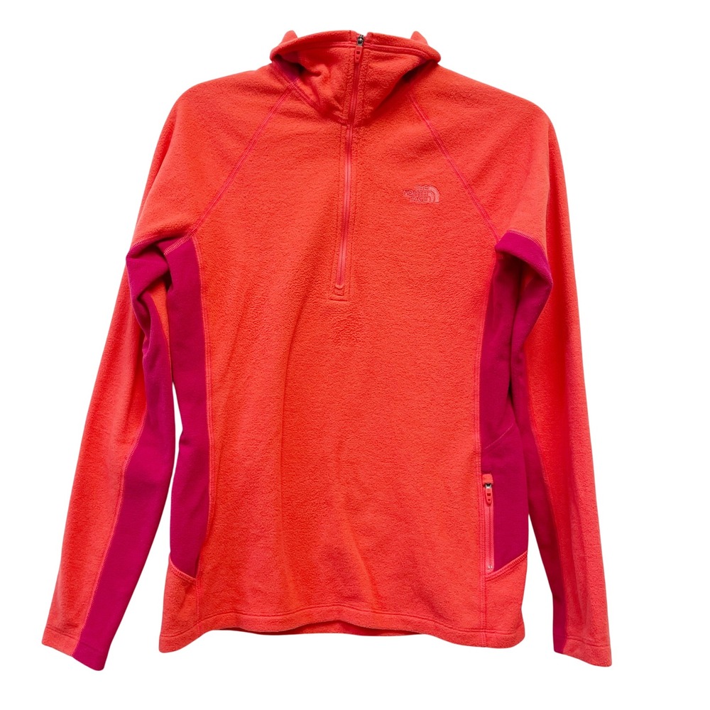 The North Face Women's Orange Novelty Glacier Quarter Zip Pullover‎ Size Small